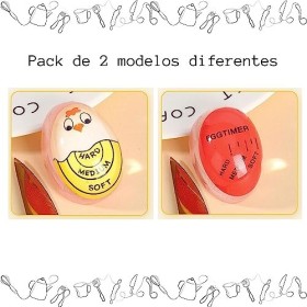 Minuterie pour oeufs cuits - Pack de 2 minuteries pour connaître le point de cuisson des œufs - Comprend deux modèles différe