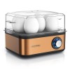 arendo - Cuiseur à œufs en Acier Inoxydable Eightcook 500 W - Egg Cooker 1 à 8 œufs - Bouton pour Trois degrés de dureté, à l