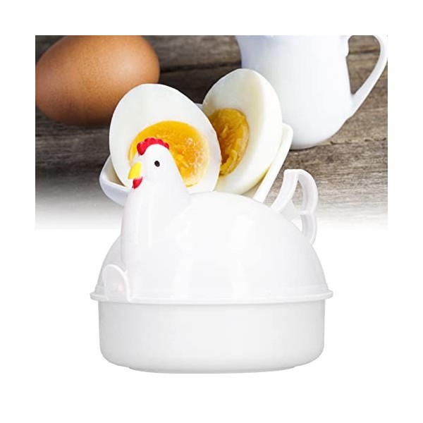 Cuiseur à œufs, Cuiseur à œufs 4 œufs en Forme de Poulet, Chaudière à œufs Résistante à la Chaleur pour Micro-ondes pour la C