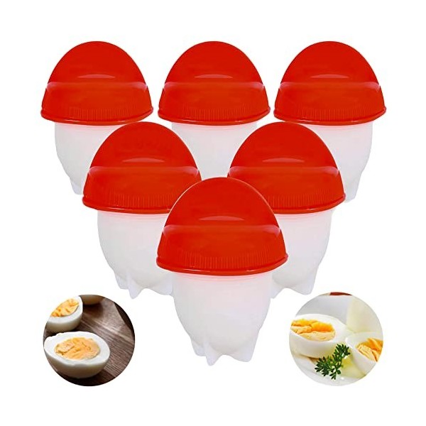 Retoo Chaudière à œufs pour 6 œufs sans coquille antiadhésive pour 6 œufs sans coquille, Accessoires de chaudière à œufs de c