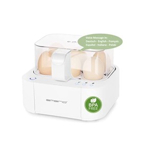 EMERIO Excellent cuiseur à œufs unique cuit les trois niveaux de cuisson [doux|moyen|dur] en un seul processus de cuisson ave