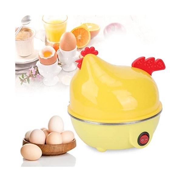 Cuiseur à œufs Rapide, capacité de 7 œufs Cuiseur à œufs électrique Multifonction en Forme de Poulet Chaudière à œufs Rapide 