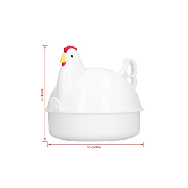 Cuiseur à œufs pour Micro-Ondes, chaudière à œufs avec 4 œufs en forme de poulet, Micro-ondes Easy Eggs,sans BPA,cuiseur à œu