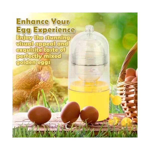 Golden Egg Maker, Shakers à œufs Manuels, Egg Scrambler Shaker Fouet Hand Powered Golden Egg Maker Eggs Yellow White Mixer Ga