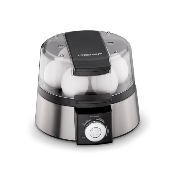 Cloer 6070 Cuiseur à Œufs pour jusquà 7 œufs, fonction de poursuite de la cuisson, message sonore prêt, 3 coupes pour oeuf p