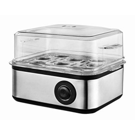 Venga! Cuit-Œufs Multifonction, avec Plateau pour Œufs Pochés, 500 W, Noir/Inox, VG EK 3000