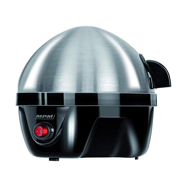 MPM MGJ-01M Cuiseur Électrique pour 7 Oeufs en Acier Inoxydable, Réglage de la Cuisson, Protection Contre la Surchauffe, 350W