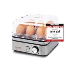 Cuisinière à œufs électronique de CASO - Jusquà 8 œufs, Inclut un verre doseur, un pic à œufs, un couvercle en silicone, une