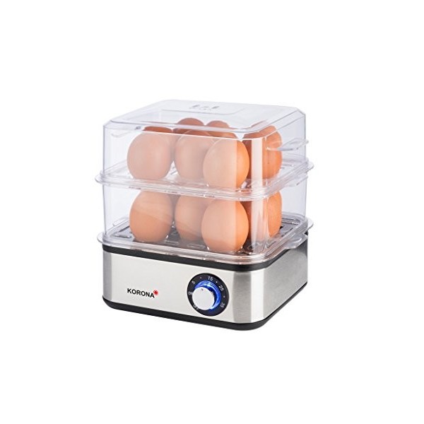 Korona 25303 Mini cuiseur à vapeur et cuiseur à œufs en acier inoxydable | Petit cuiseur à vapeur pour légumes | Cuiseur prof