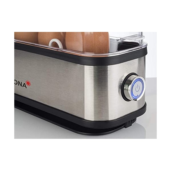 Korona 25304 Cuisinier doeufs | 1 à 3 oeufs | Single - Cuisinier doeufs | 210 Watt | Boîtier en acier inoxydable | Enrouleu