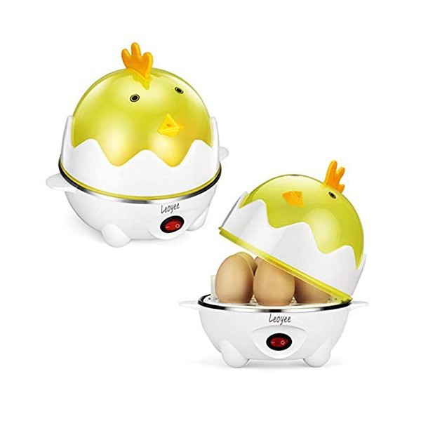 Leoyee Cuiseur à oeufs Cuiseur à oeufs électrique Cuiseur à oeufs cuit rapide avec arrêt automatique - Capacité de 7 oeufs av