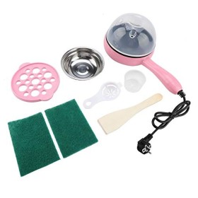 Poêle Électrique - Mini Multifonction Poêle À Oeuf Électrique Vapeur Friteuse Outil De Cuisson À La Maison EU Plug 220V Coul