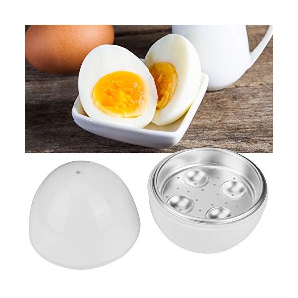 Cuiseur à oeufs, fabricant doeufs micro-ondes sans fil, chaudière et cuiseur vapeur, 4 œufs durs ou mollets parfaitement cui