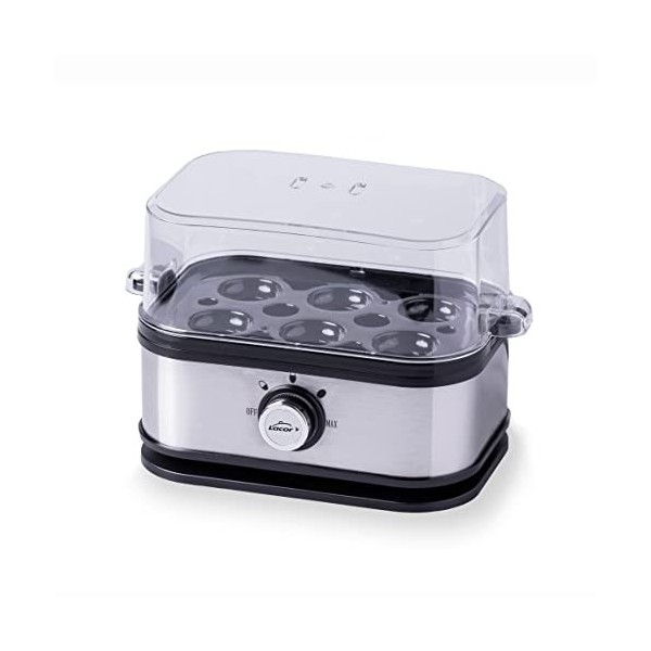 Lacor - 69344 - Cuisson à œufs SIX OVUM, acier inoxydable 18/10, 3 niveaux de cuisson : dur, mollet, passage par eau, capacit