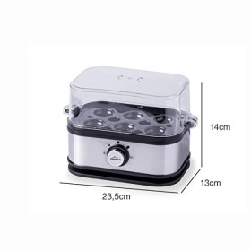 Lacor - 69344 - Cuisson à œufs SIX OVUM, acier inoxydable 18/10, 3 niveaux de cuisson : dur, mollet, passage par eau, capacit
