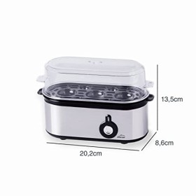 Lacor - 69343 - Cuit à œufs TRI OVUM, acier inoxydable 18/10, 3 niveaux de cuisson : dur, mollet, passage par eau, capacité :