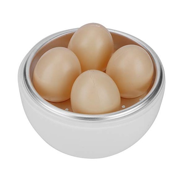 Cuiseur à Oeufs Micro-ondes, 4 Capacités, Fabricant Doeufs Cuits Durs Blancs pour Micro-ondes, Dureté et Cuiseur à Oeufs Mou
