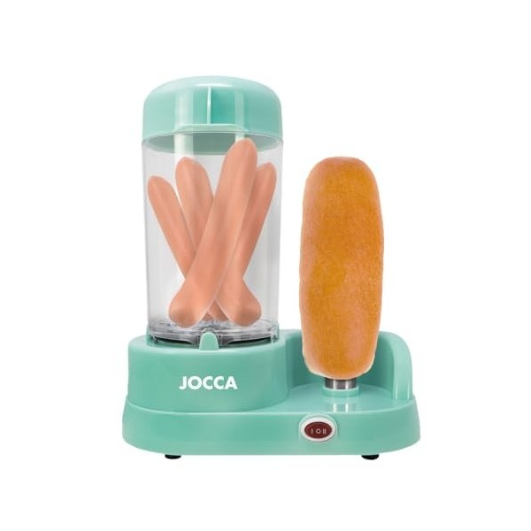 Jocca Machine à Hot-Dogs Funny Cooking Turquoise, Chauffe-Pain et Cuiseur à Vapeur Multifonction, Facile à Utiliser et Nettoy