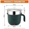 Petite Poêle Électrique, Multicuiseur Électrique 1,8L, Hot Pot Électrique Portable, Casserole Electrique, Mini Cuiseur Vapeur