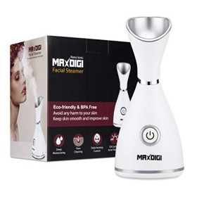 MAXDIGI Cuiseur vapeur ionique pour le visage pour enlever les points noirs, sauna facial et cuiseur vapeur avec inhalateur à