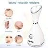 MAXDIGI Cuiseur vapeur ionique pour le visage pour enlever les points noirs, sauna facial et cuiseur vapeur avec inhalateur à