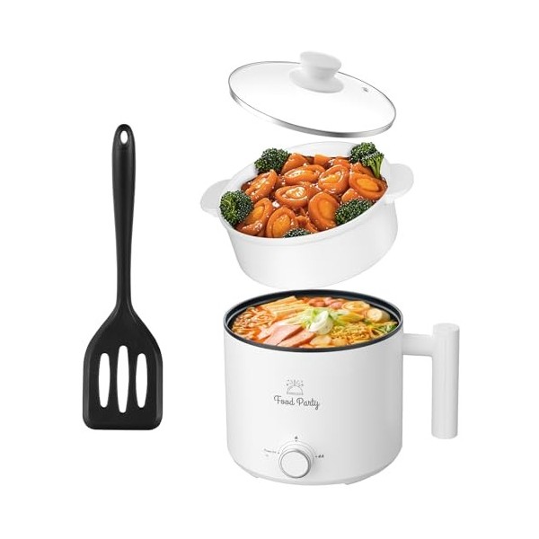 Food Party Appareil à Fondue Chinoise Electrique Hot Pot Avec Cuiseur Vapeur Casserole 1,8L 220V Hotpot Wok Electrique