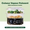 BELLA Cuiseur vapeur à 2 étages avec paniers empilables et base amovible pour une cuisson simultanée rapide - Fonction d’arrê