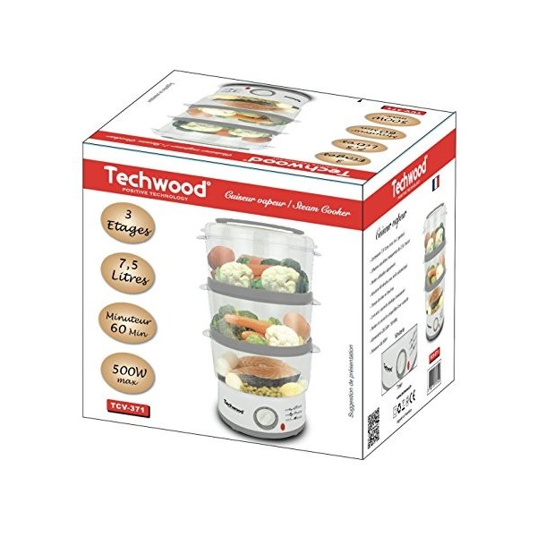 Cuiseur vapeur Techwood TCV-371 500 W Blanc