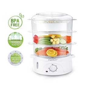 Aigostar Fitfoodie 30CFO - 9L Cuiseur vapeur électrique 0% BPA. Puissance de 800W, Programmable minuterie, 3 niveaux indépend