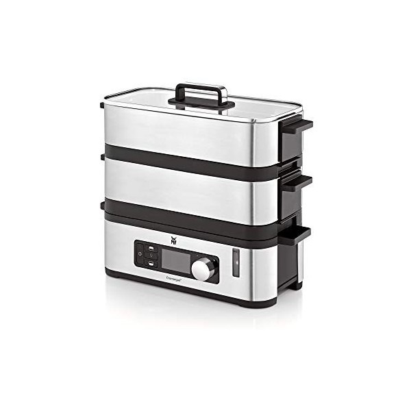 WMF KITCHENminis Cuiseur Vapeur Electrique Ultracompact Design Elegant Inox Cromargan Haute Qualité 2,15L Sans BPA 2 Comparti