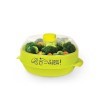 Cook Concept Cuiseur vapeur pour four à micro-ondes, Couleur aléatoire, Gris/Rouge/Vert, 1,2 L, 22,36 x 22,36 x 16,78 cm