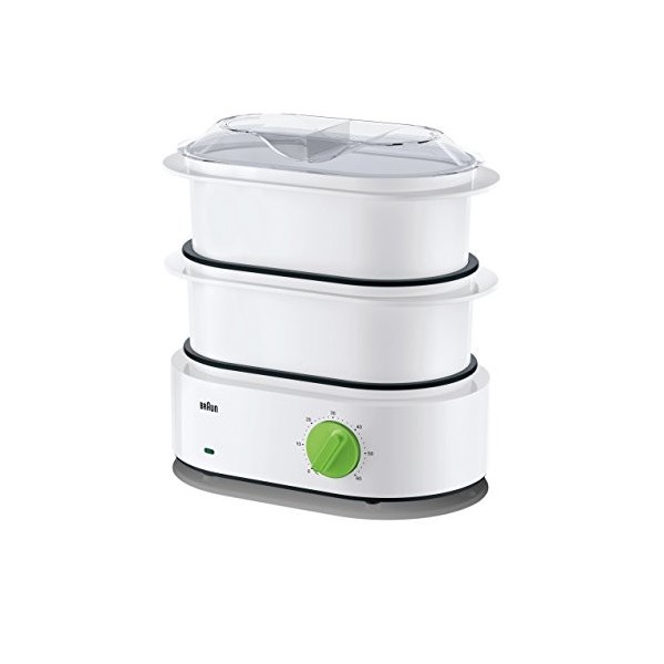 Braun FS3000 Cuiseur Vapeur Electrique Blanc/Vert 33 x 31 x 19,5 cm