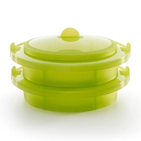 Lékué Cuit Vapeur Silicone Vert 22 cm