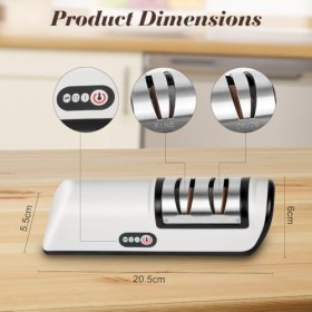 Vicloon Aiguiseur Couteaux Électrique, 5 en 1 Aiguiseur Professionnel avec Câble de Chargement USB, Rapide & Efficace, Pour L