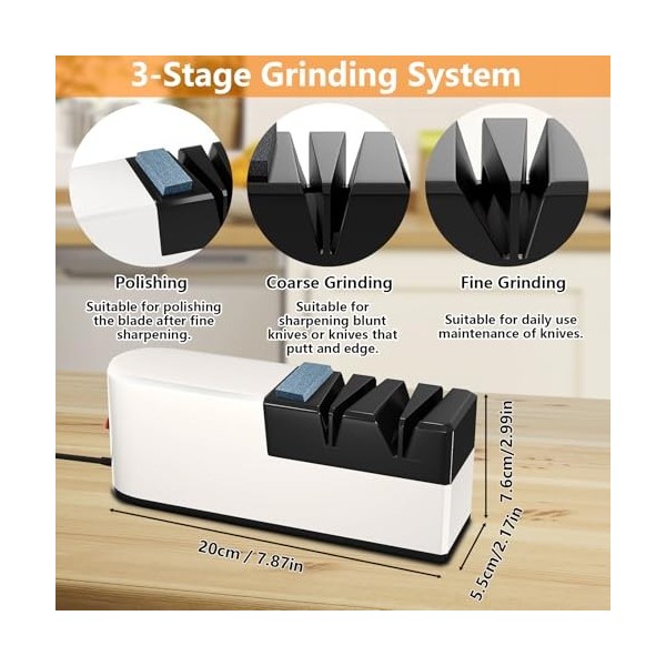 Aiguiseur Couteaux Electriques, 5 en 1 Affuteur de Couteaux Electrique, Aiguiseur Couteaux Professionnel, Eguiseur de Couteau