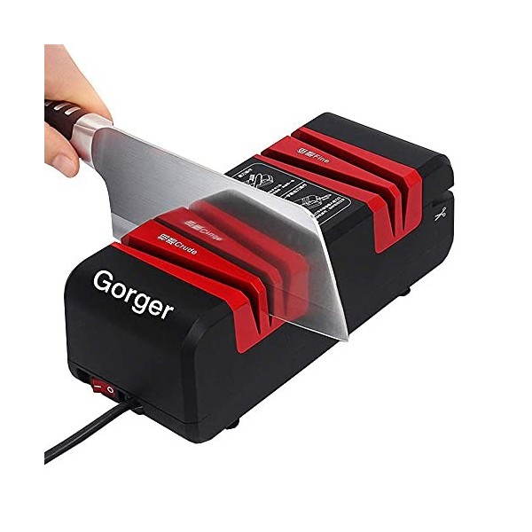 GOREUK Aiguiseur de Couteaux Electrique, Chef Choice, Eguiseur de Couteau Professionnel, Revêtement Diamant, Base Antidérapan
