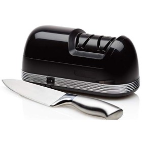StilGut Aiguiseur de couteaux électrique avec deux étapes daffûtage, affûteur à meule diamant, antidérapant rapide et silenc