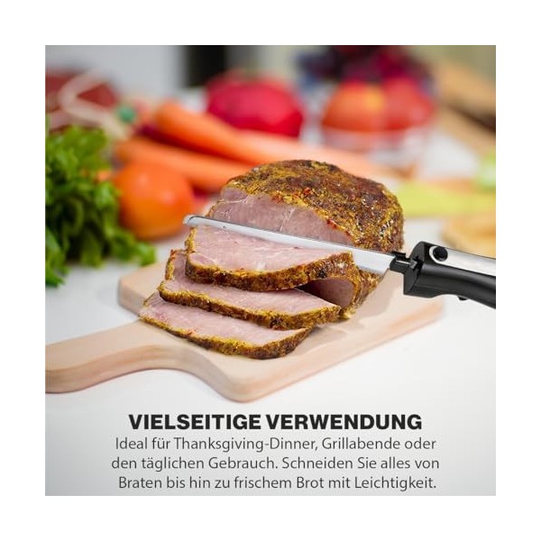 Clatronic EM 3702 couteau électrique, couteau électrique, couteau de cuisine électrique, aide de cuisine avec moteur de 120 W