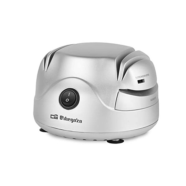 Orbegozo Cu 7000 Aiguisoir électrique pour couteaux, interrupteur marche/arrêt, aiguisage à 2 niveaux, aiguisoir pour ciseaux
