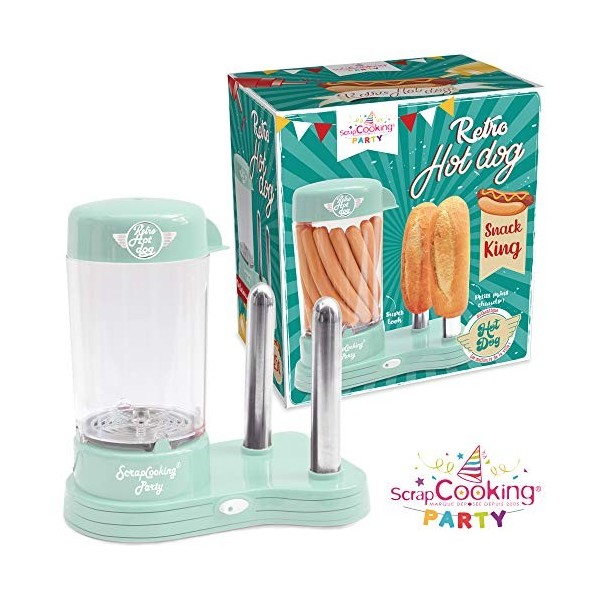 Scrap Cooking - Machine à Hot Dogs - Appareil pour Créer ses Véritables Hot-Dogs U.S. - Capacité 12 saucisses & 2 pains, Styl