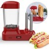 Hot Dog Maker avec 2 chauffe-viennoiseries - Machine à hot-dog pour 6 saucisses - Réservoir chauffant amovible - Chauffe-sauc