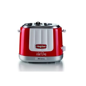 Ariete Machine à Hot Dog Party Time 206, Machine à Hot Dog avec 4 Espaces de Cuisson, 5 Niveaux de Cuisson, Machine à Hot Dog