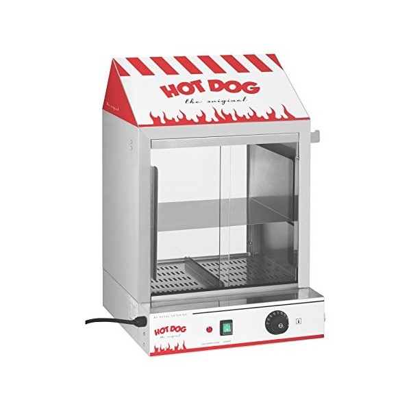 Royal Catering Cuiseur à Vapeur Hot-Dogs Machine Appareil a Hot Dog RCHW 2000 2000 W, Capacité: 200 saucisses, 50 petits pai