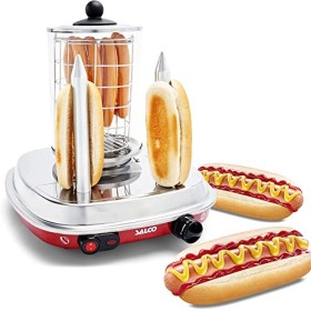 Salco Hot Dog Maker - Cuiseur vapeur de style rétro - 450 W - Avec contrôle thermique - Brochettes chauffantes pour 2 petits 