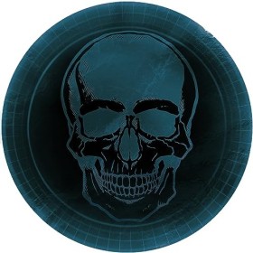 amscan Boneshine Fever 9911930-66 Lot de 8 assiettes rondes en papier 23 cm Multicolore