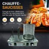 L2G -Chauffe-Saucisse Électrique - Machine à Hot Dog en Inox - Bocal Avec Grille Intérieure Inox Ø20 cm - 3 Plots Chauffants 