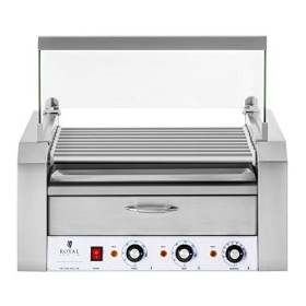 Royal Catering Grill Saucisses Machine à Hot-dogs RCHG-9WO nombre de saucisses max. 16, 2200W, 2 zones chauffantes distincte