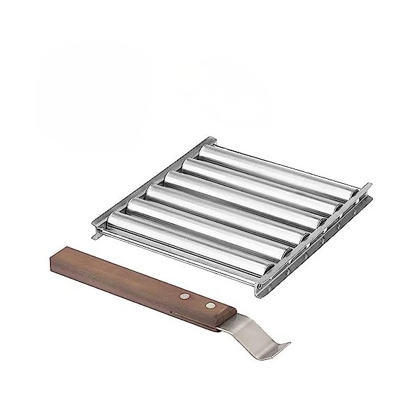 Rouleau à Hot-Dog Pour Gril, Porte-Rouleau à Saucisses En Acier Inoxydable, Saucisse Roller Rack Avec Extra Long Manche En Bo