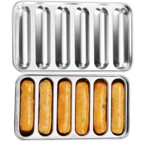 Moule à Saucisses Acier Inoxydable avec Couvercle, Moule à Hot-Dog DIY Facile à Retirer, Moule Saucisses Antiadhésif Viande F