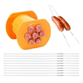 1 Machine À Saucisses, 10 Brochettes De Barbecue, Moule À Hot-Dog Diy, Presse-Bâtons De Viande Manuel, Ustensiles De Cuisine